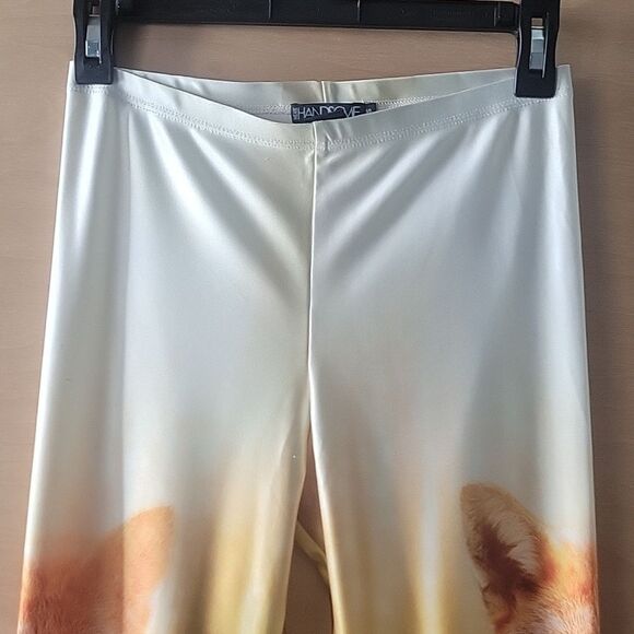 NEW WOLF We Are Handsome Australia Leggings Gold Boho Shiny Animal RARE S - Picture 7 of 15
